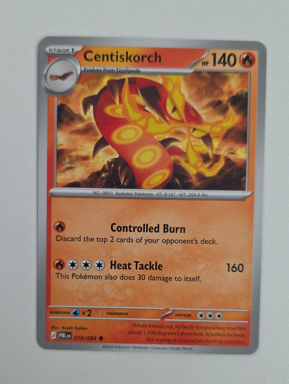 Pokemon Sizzlipede And Centiskorch Card